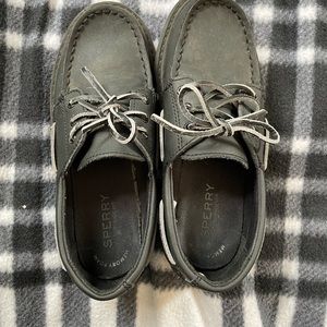 Boys size 2 Black Sperry shoes